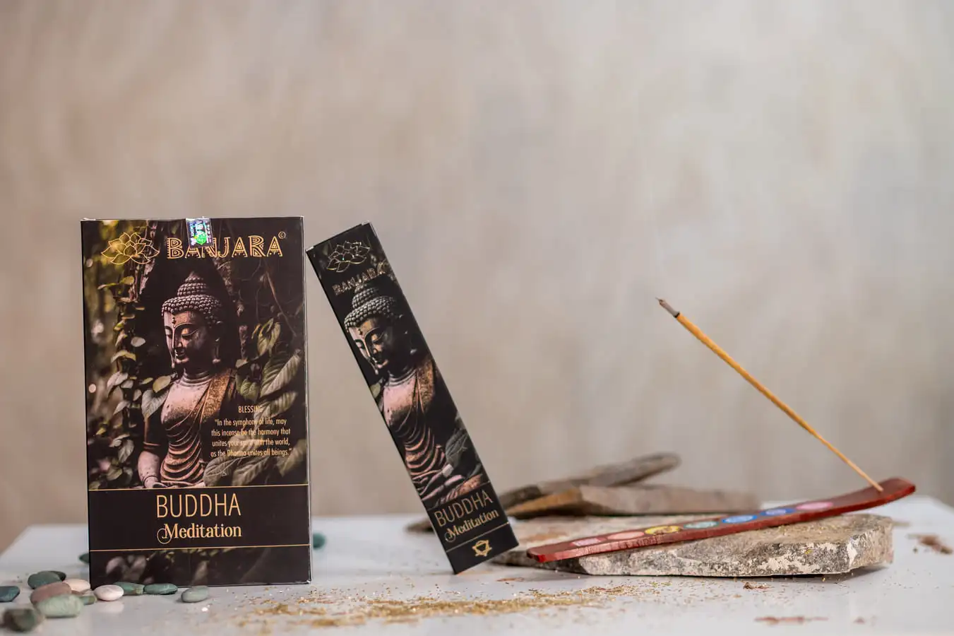 Bețișoare parfumate Banjara Buddha Meditație 12 buc/pac 3 Bețișoare parfumate Banjara Buddha Meditație 12 buc/pac
