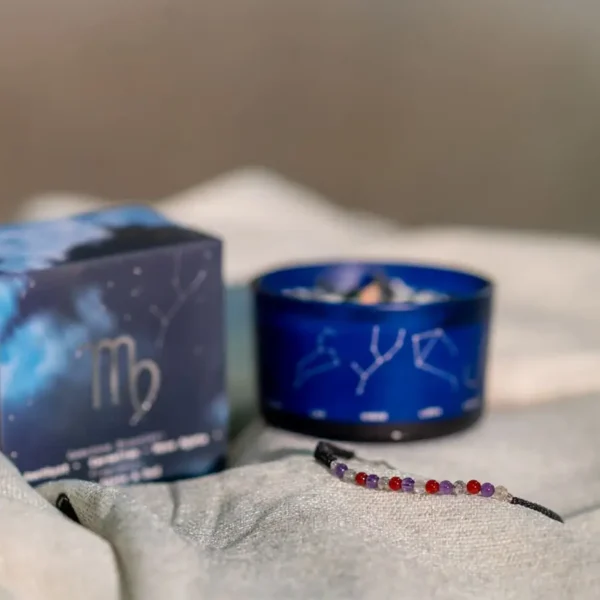 Lumânare cu cristale și brățară Fecioară 175 gr
