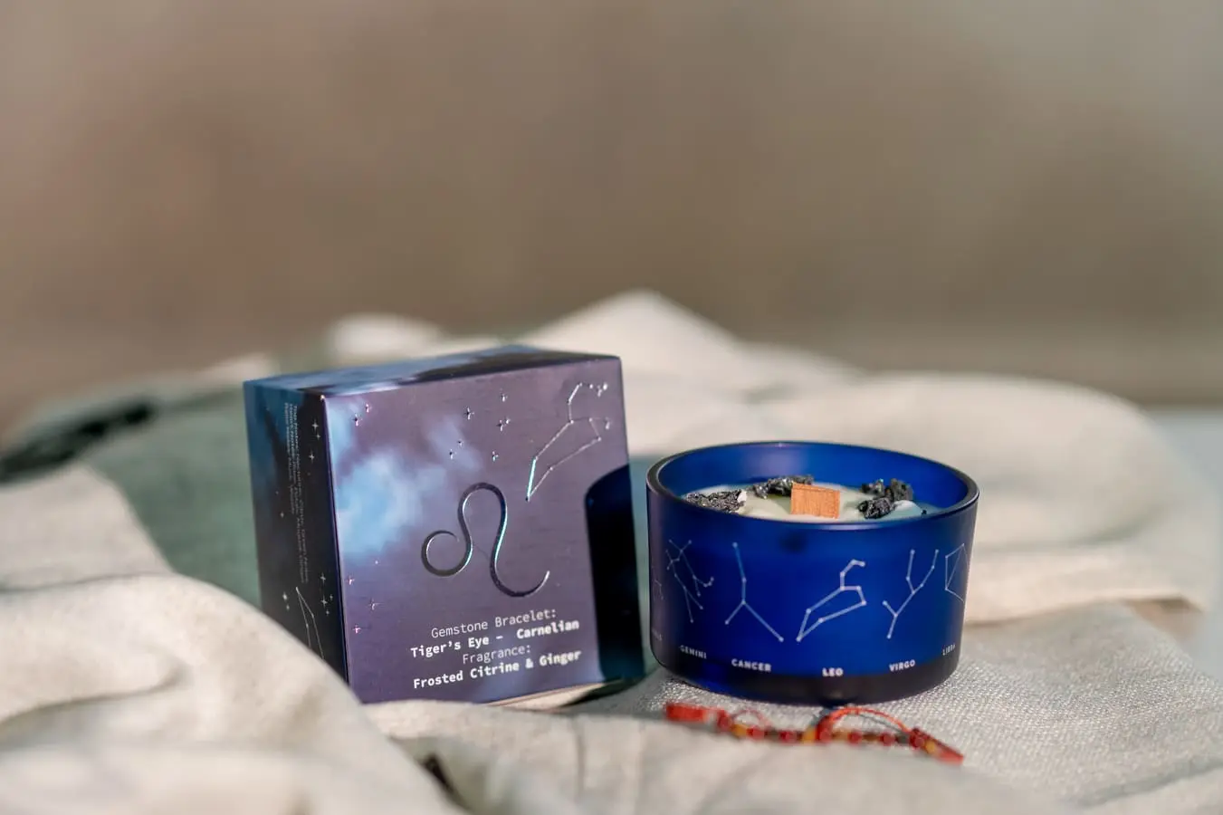 Lumânare parfumată cu cristale și brățară Leu 175 gr 3 Lumânare cu cristale și brățară Leu 175 gr