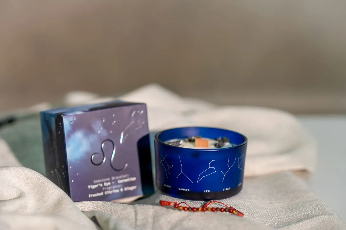 Lumânare parfumată cu cristale și brățară Leu 175 gr 5 Lumânare cu cristale și brățară Leu 175 gr
