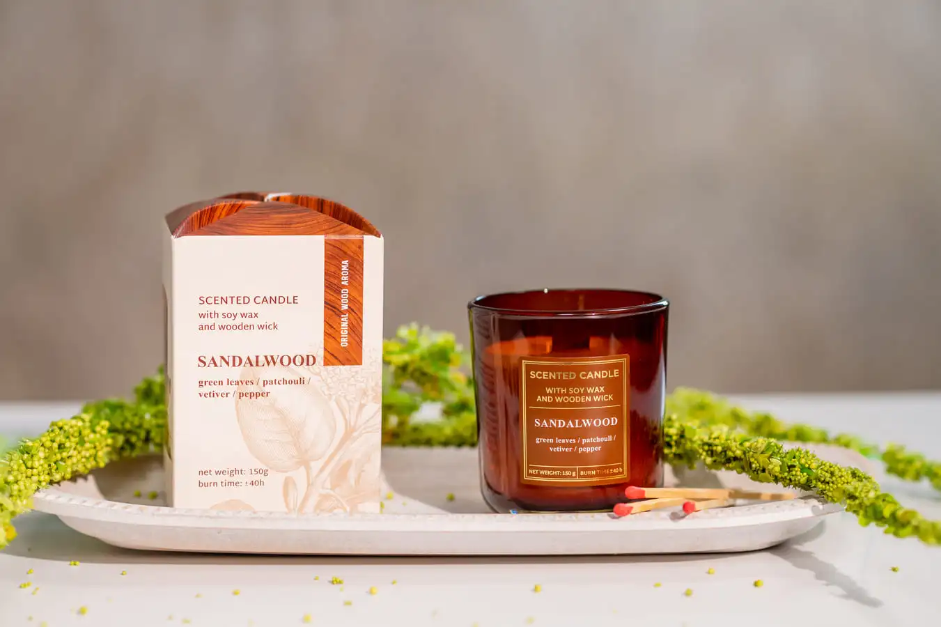Lumânare parfumată Original Wood Aroma cedarwood 150 gr 9 Lumânare Original Wood Aroma sandalwood 150 gr
