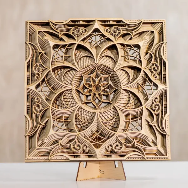 Mandală decor / Tablou decorativ din lemn multistrat Man 13 și 14