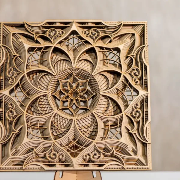 Mandală decor / Tablou decorativ din lemn multistrat Man 13 și 14