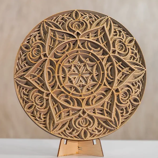 Mandală decor / Tablou decorativ din lemn multistrat Man 17