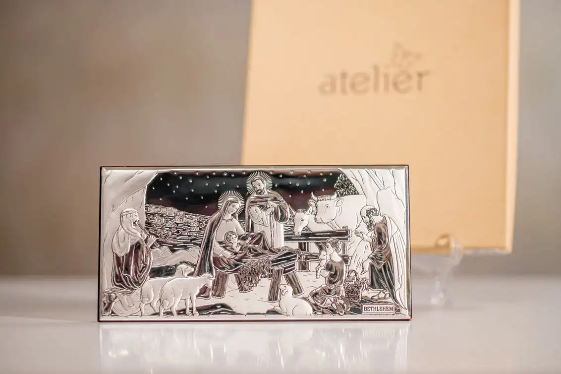 Icoană argint Naşterea Domnului AE0293S 12 Icoană argint Nașterea Domnului AE0293S