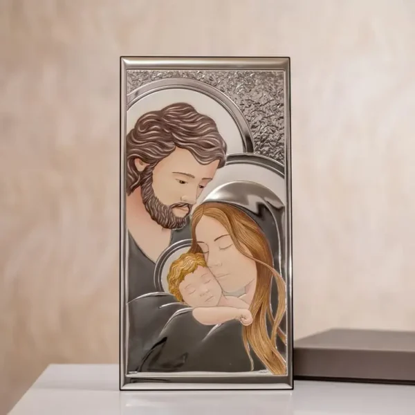 Icoană argint Sfânta Familie – var. color AE0710D